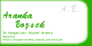 aranka bozsek business card